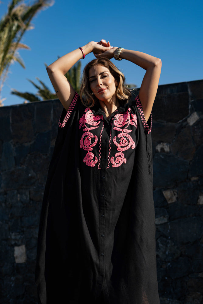 Robe bohème fluide brodée Bossa - Taille unique: 36 au 42