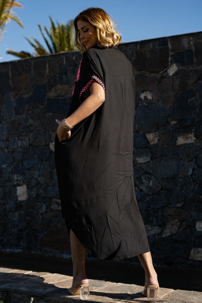 Robe bohème fluide brodée Bossa - Taille unique: 36 au 42