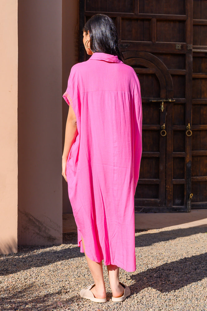 Robe bohème fluide brodée Bossa - Taille unique: 36 au 42