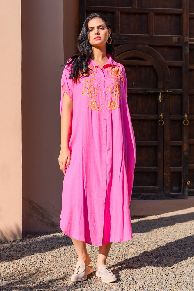 Robe bohème fluide brodée Bossa - Taille unique: 36 au 42