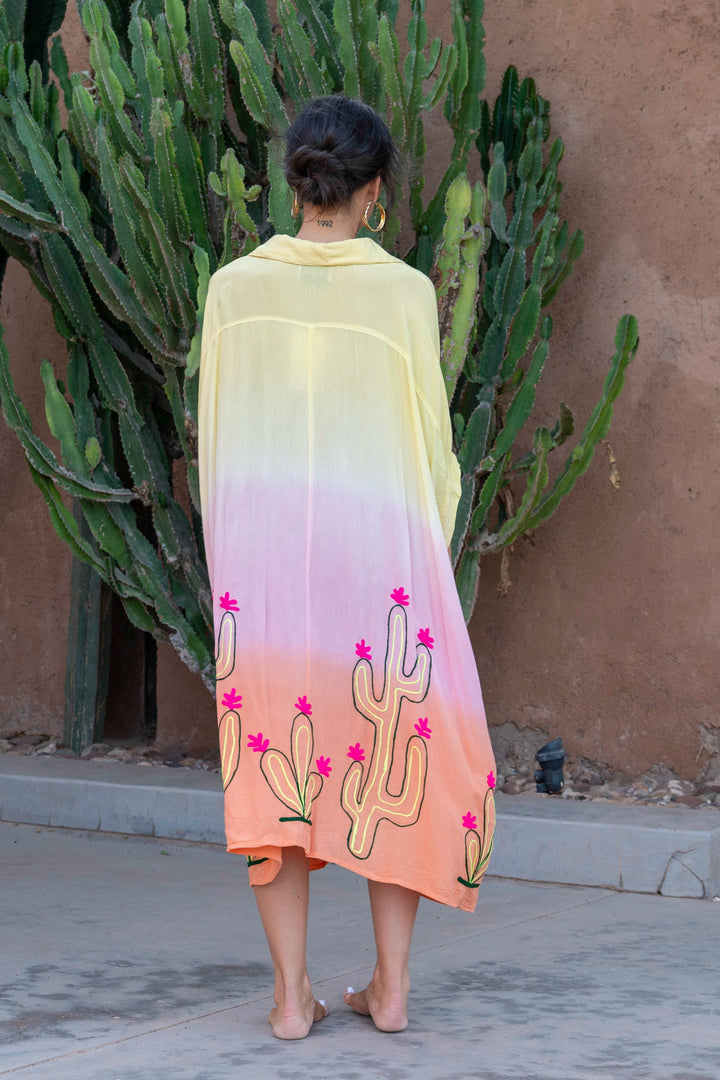 Robe Chemise Dégradé Siby - Taille unique 36-46 / Jaune