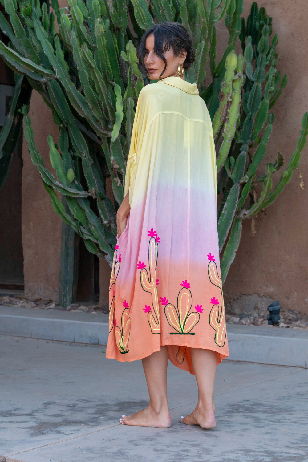 Robe Chemise Dégradé Siby - Taille unique 36-46 / Jaune