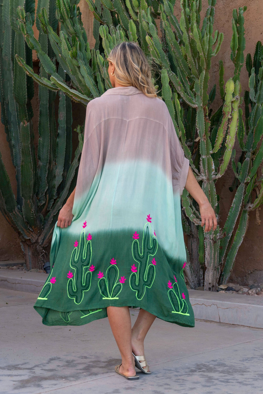 Robe Chemise Dégradé Siby - Taille unique 36-46 / Vert