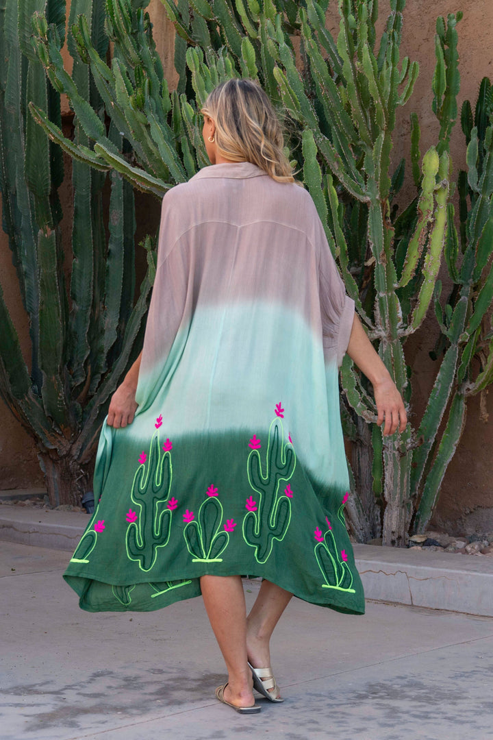 Robe Chemise Dégradé Siby - Taille unique 36-46 / Vert