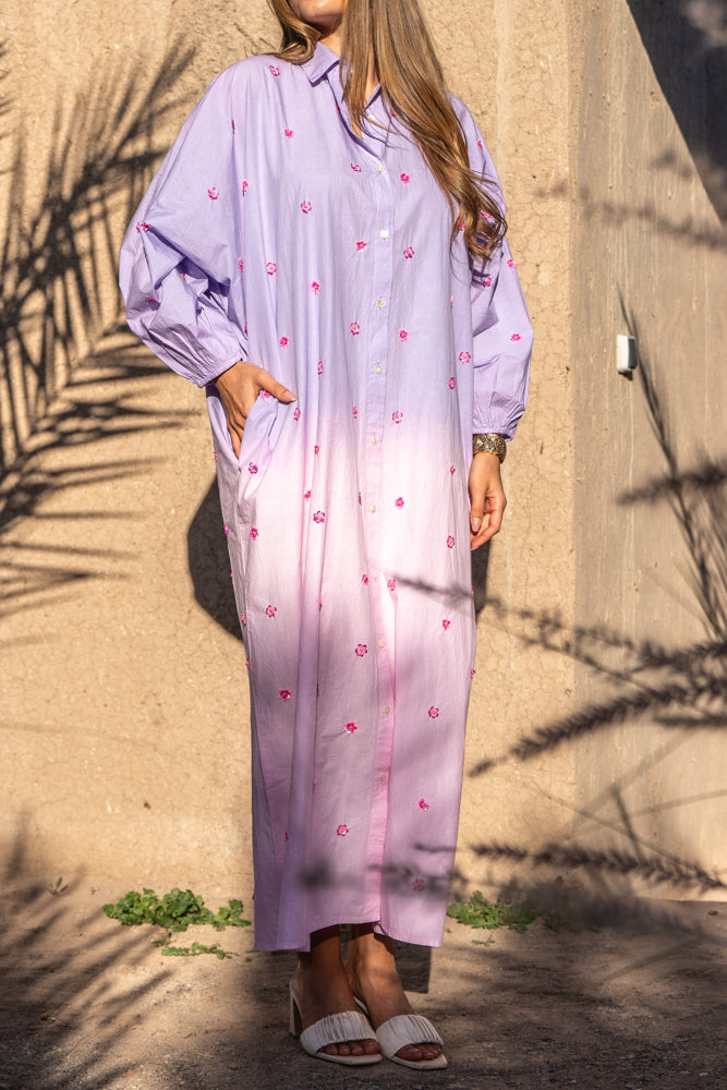 Robe chemise détails floraux Renata - Taille unique: 36