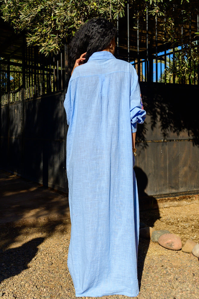 Robe chemise longue brodée Minoty - Taille unique: 36 au 42