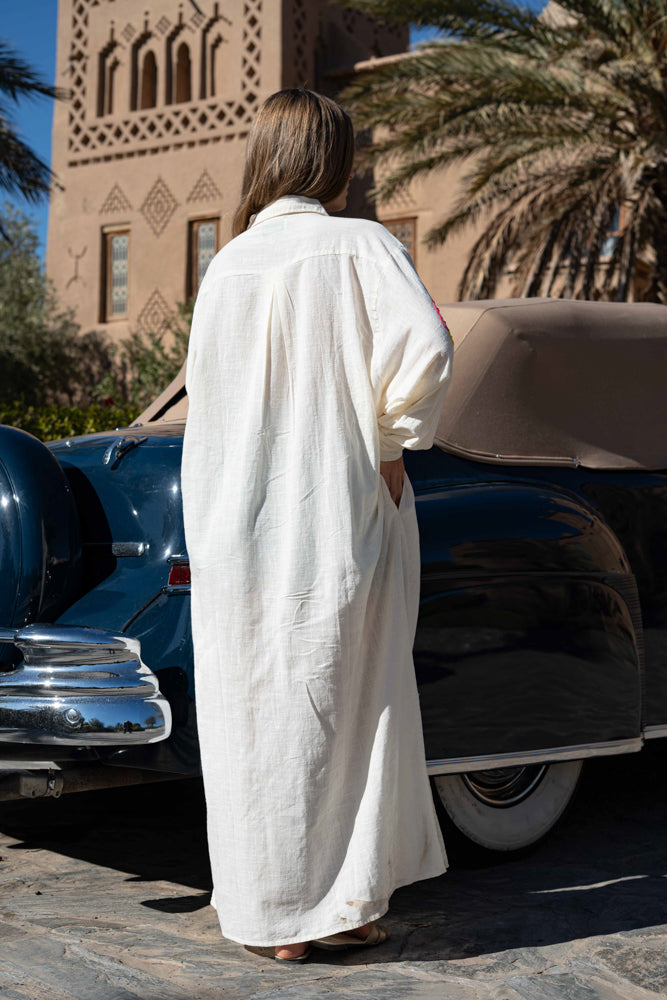 Robe chemise longue brodée Minoty - Taille unique: 36 au 42