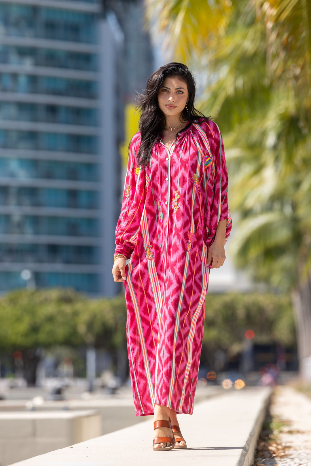 Robe chemise longue en lin Movy - Taille unique: 36 au 42