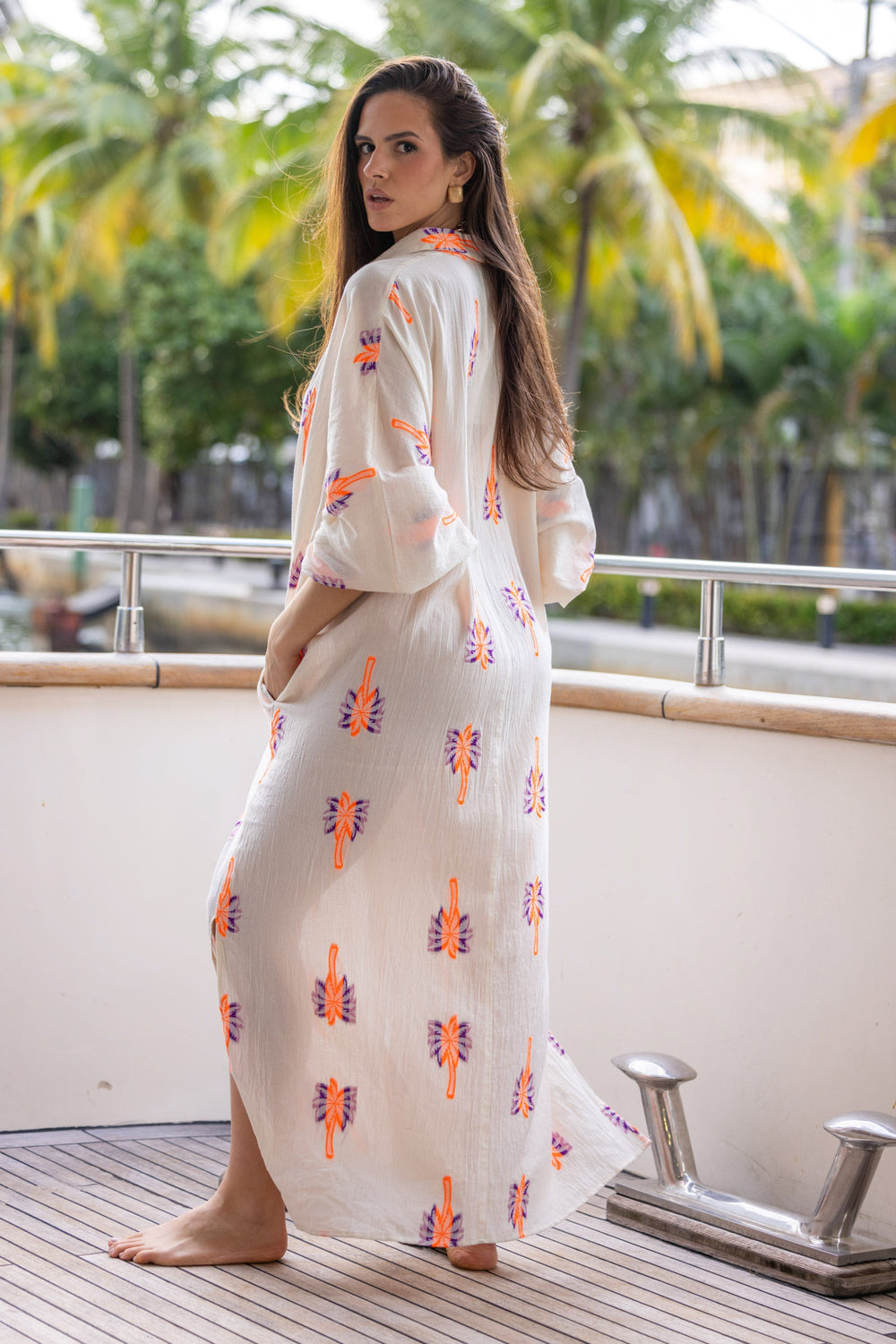 Robe Chemise Longue Fluide Nepal - Taille unique / Ecru