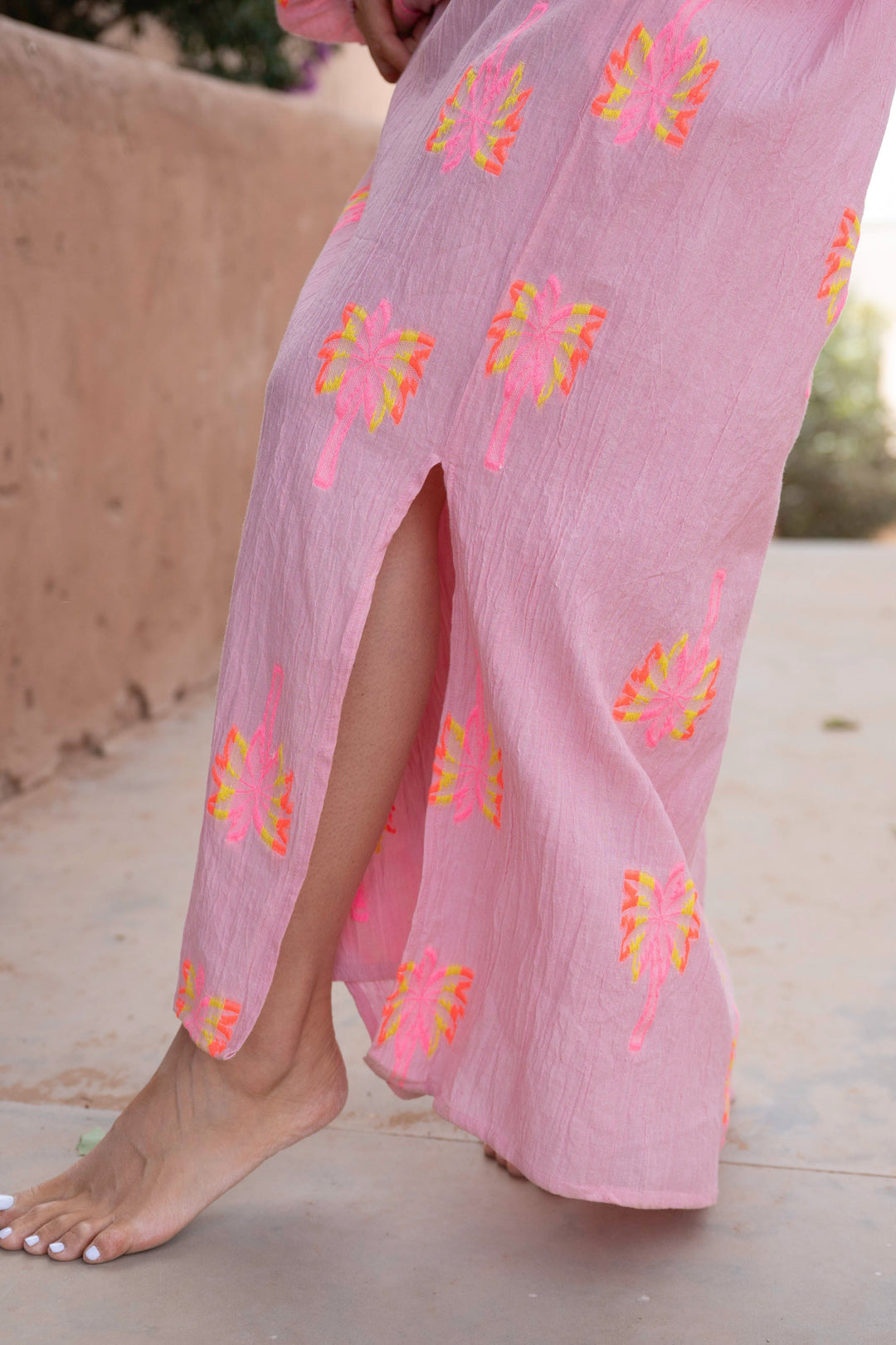 Robe Chemise Longue Fluide Nepal - Taille unique / Rose