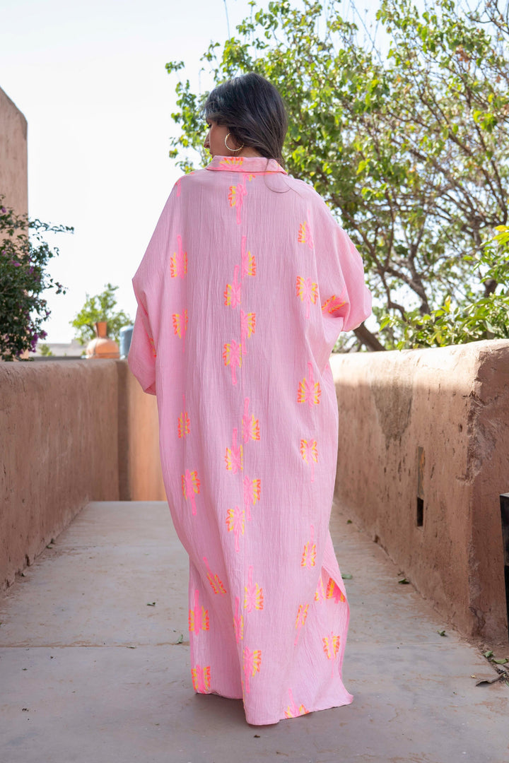 Robe Chemise Longue Fluide Nepal - Taille unique / Rose