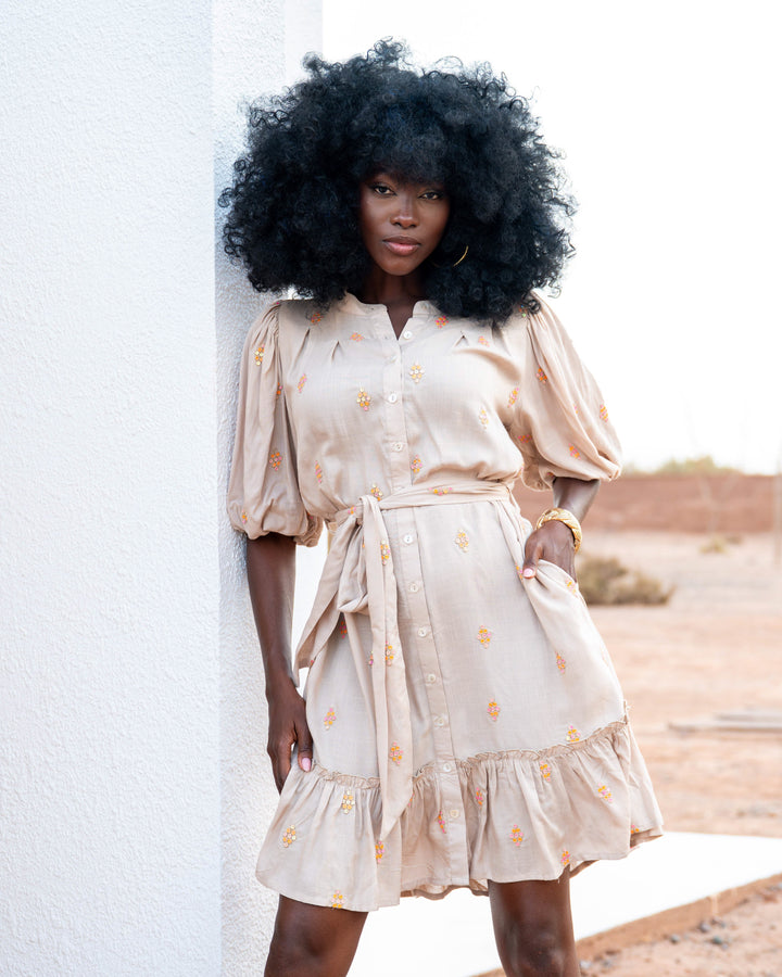 Robe Courte Boutonnée à Sequins Nimi - Robes