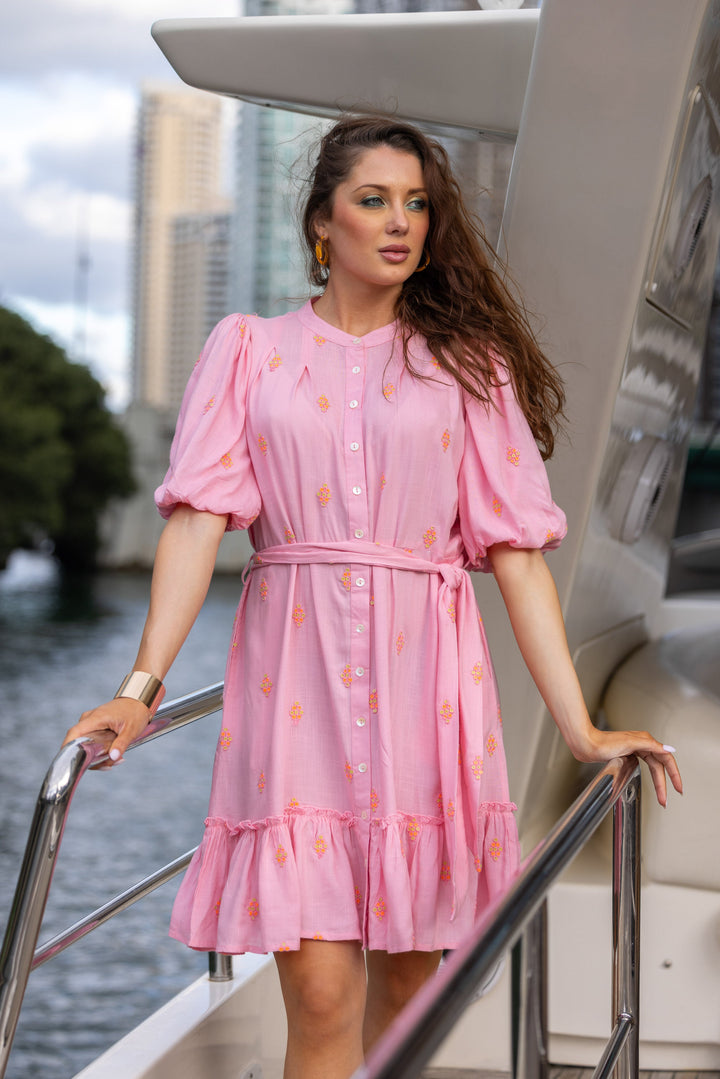 Robe Courte Boutonnée à Sequins Nimi - Robes