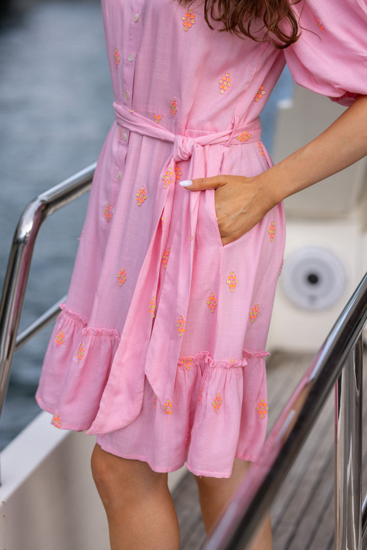 Robe Courte Boutonnée à Sequins Nimi - Robes