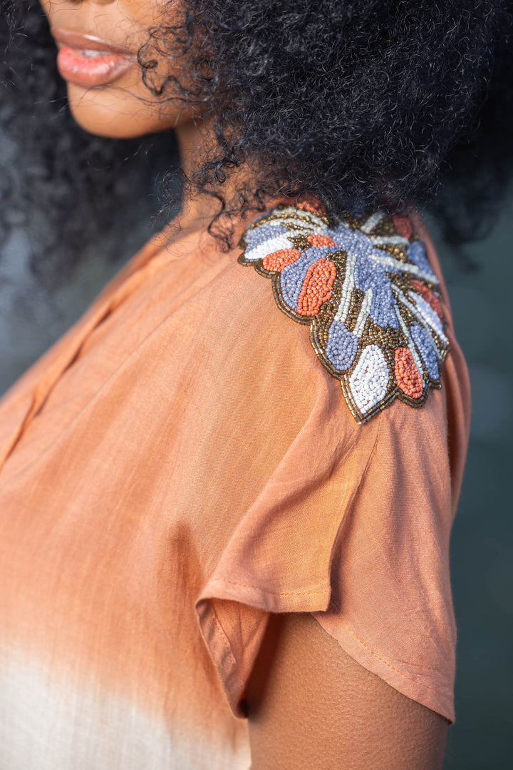 Robe Courte Fluide à Détails Brodés Juba - Taille unique: