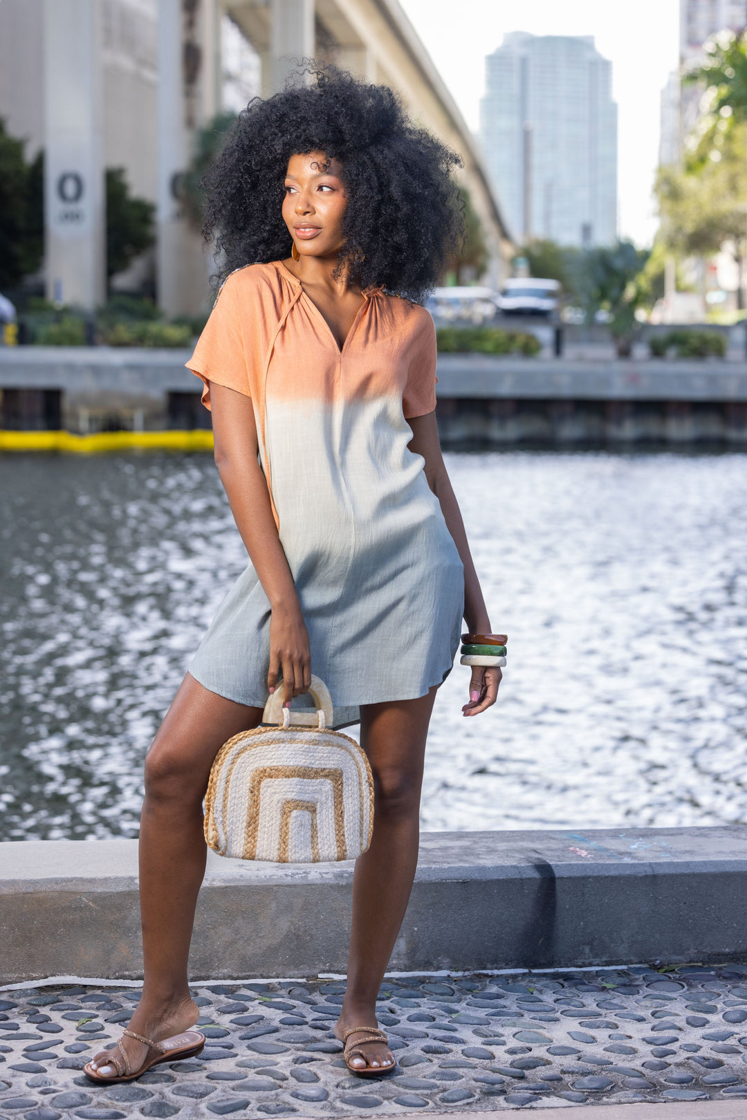 Robe Courte Fluide à Détails Brodés Juba - Taille unique: