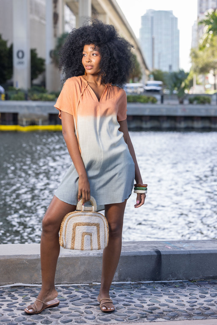 Robe Courte Fluide à Détails Brodés Juba - Taille unique: