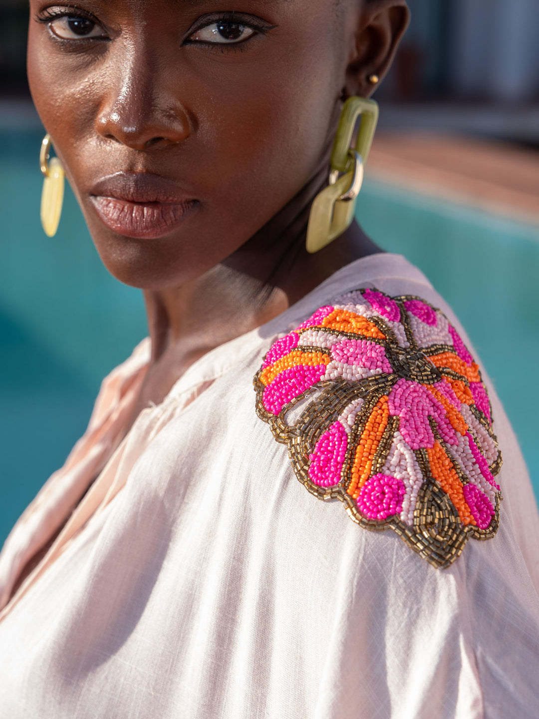 Robe Courte Fluide à Détails Brodés Juba - Taille unique: