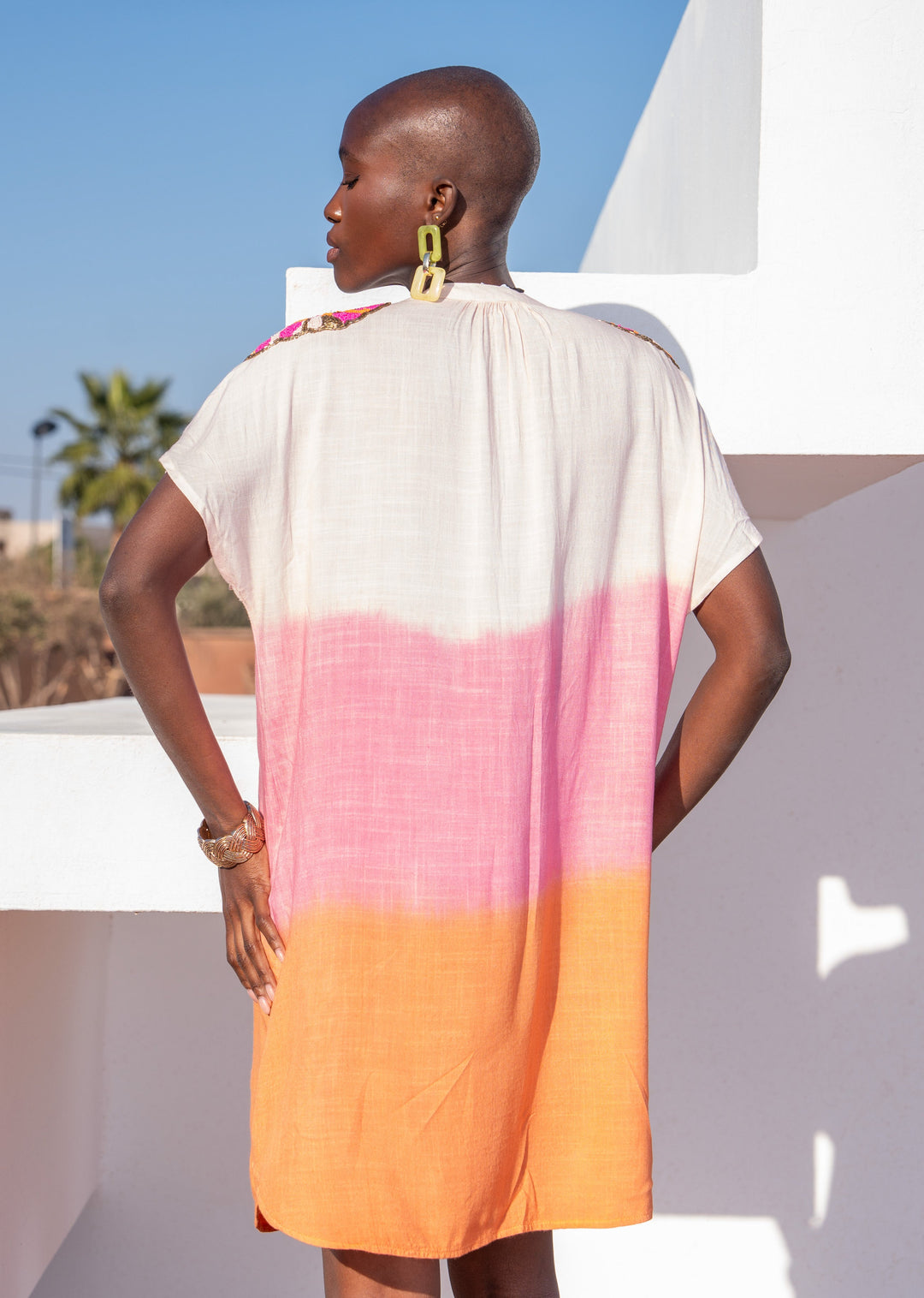 Robe Courte Fluide à Détails Brodés Juba - Taille unique: