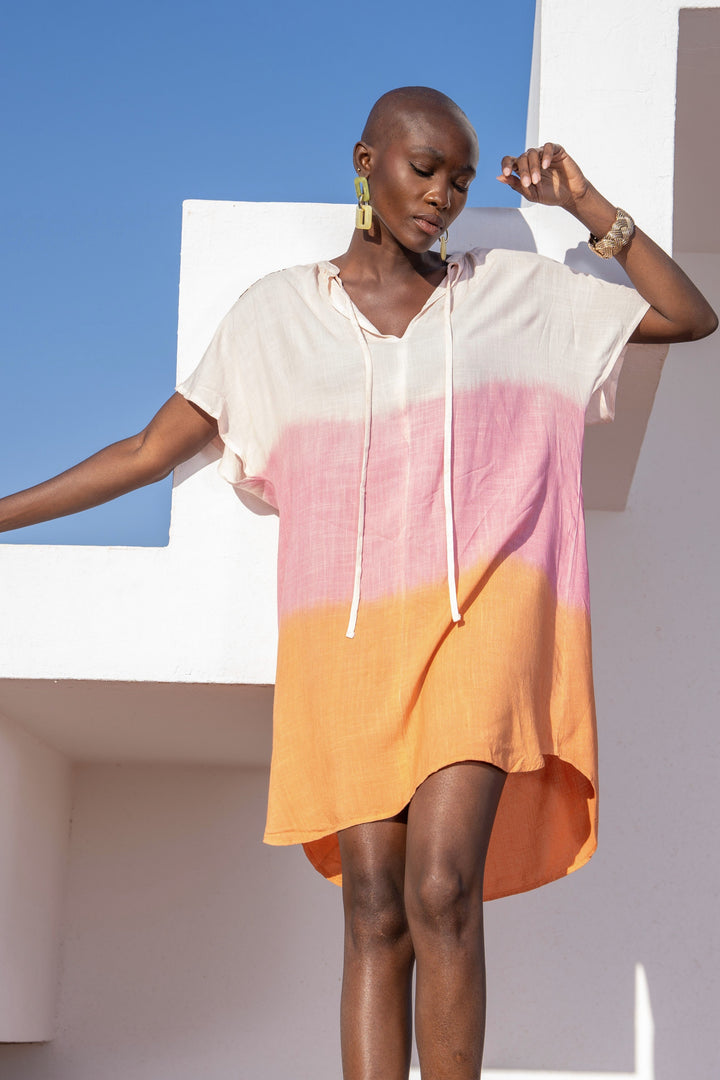 Robe Courte Fluide à Détails Brodés Juba - Taille unique: