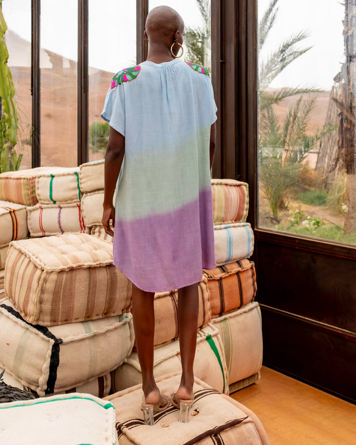 Robe Courte Fluide à Détails Brodés Juba - Taille unique: