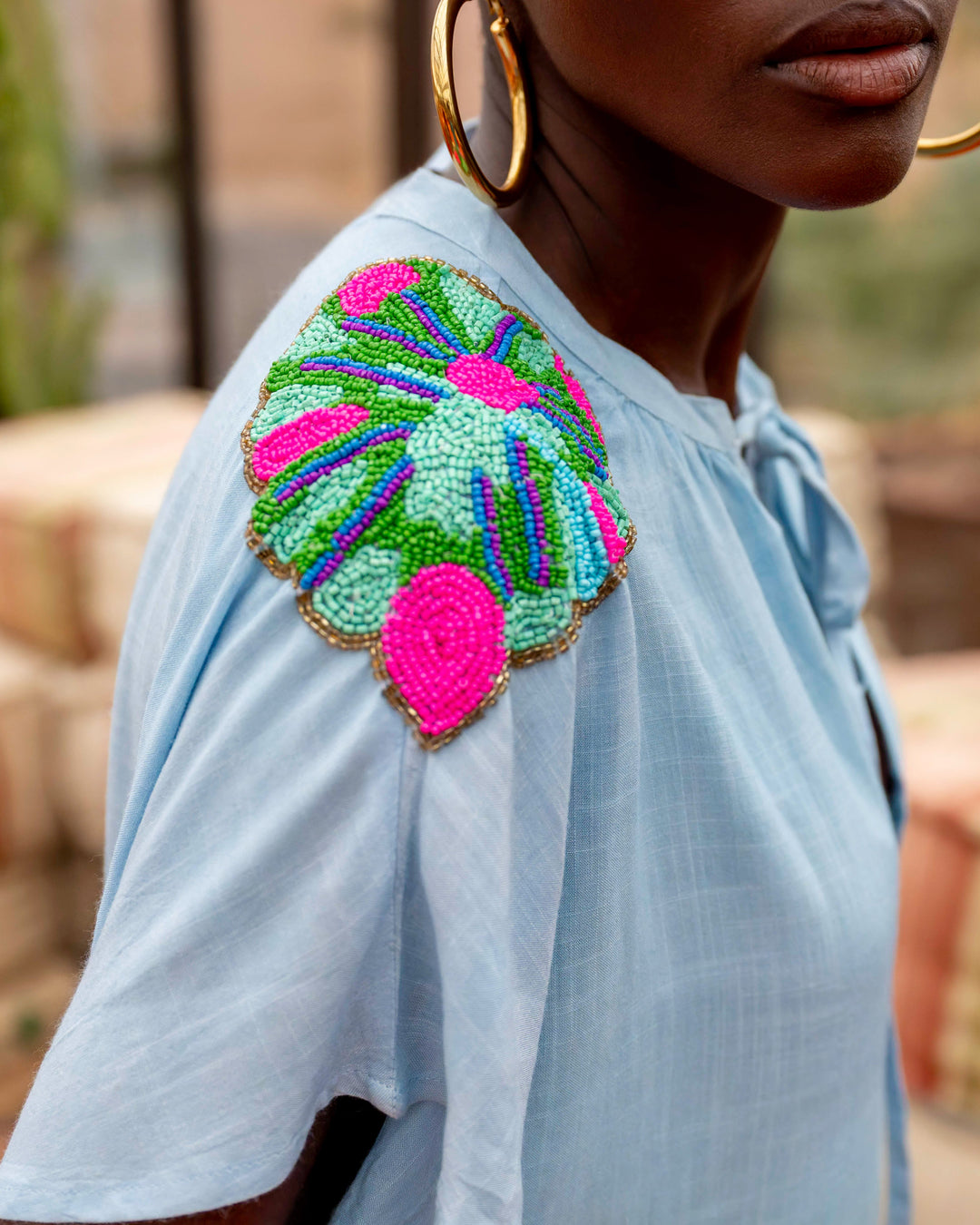 Robe Courte Fluide à Détails Brodés Juba - Taille unique: