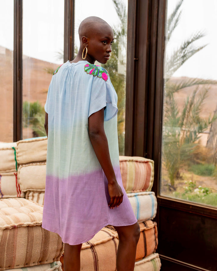 Robe Courte Fluide à Détails Brodés Juba - Taille unique: