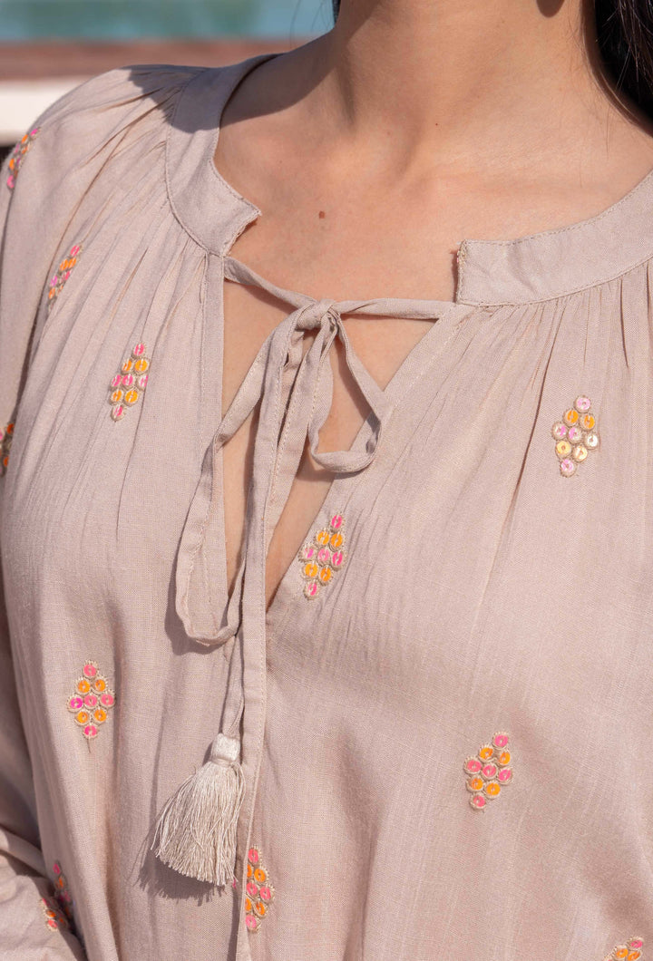 Robe Courte Fluide à Sequins Noko - Taille unique: 36 au 42
