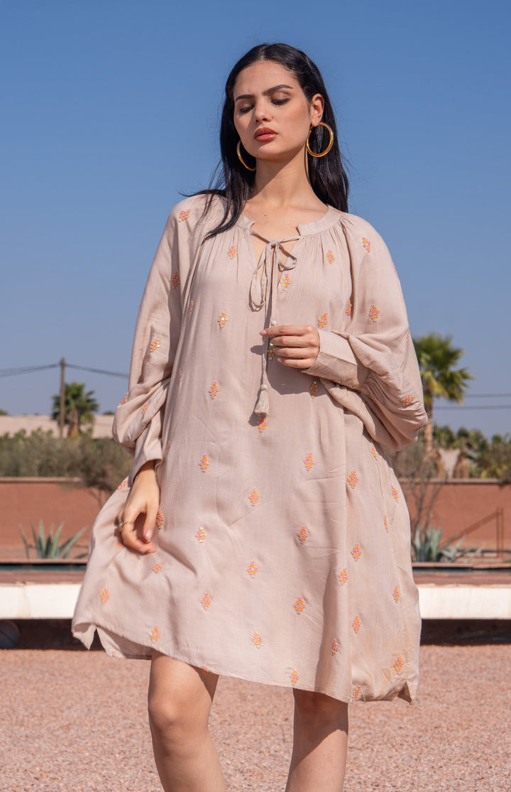 Robe Courte Fluide à Sequins Noko - Taille unique: 36 au 42