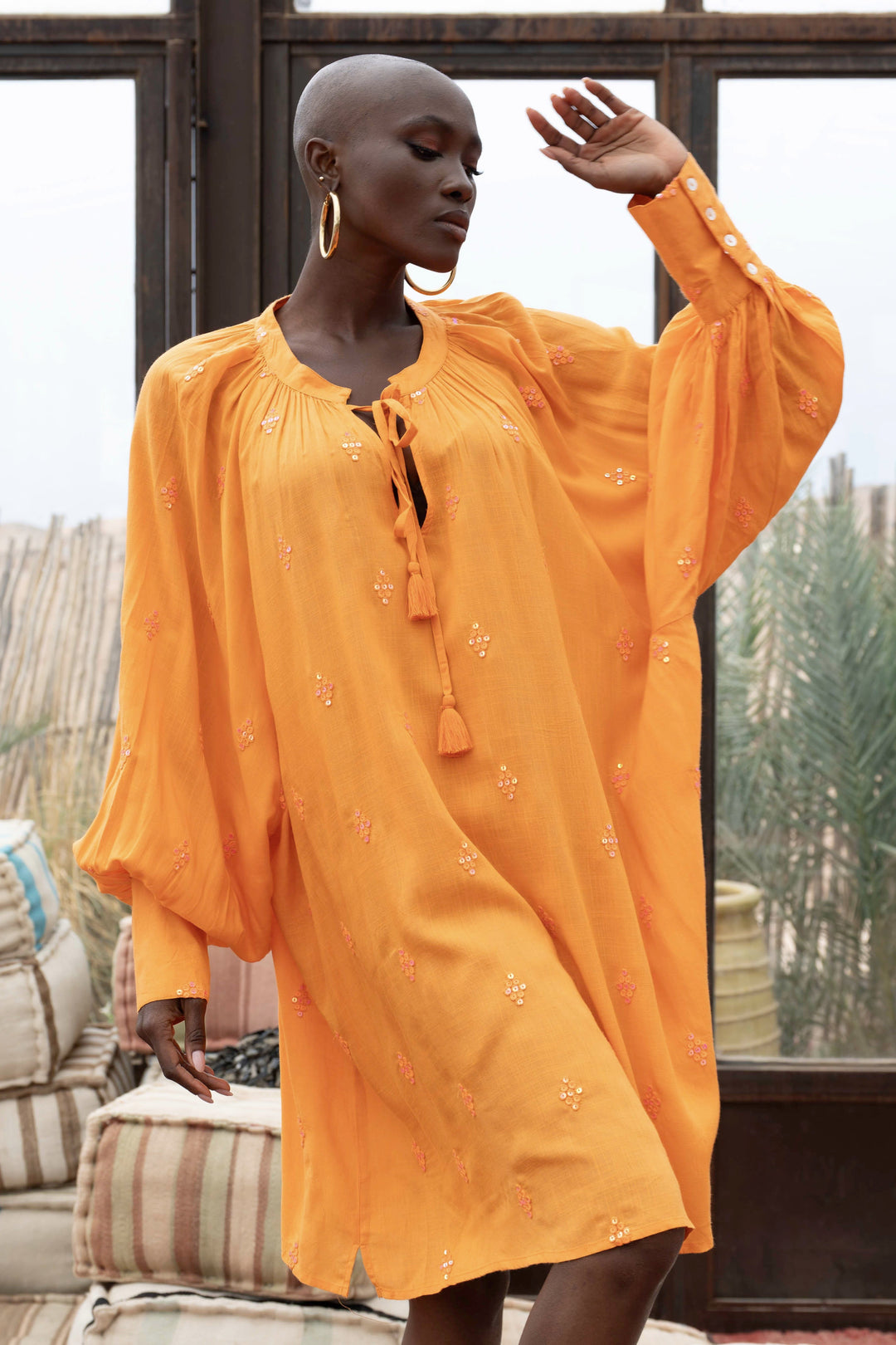 Robe Courte Fluide à Sequins Noko - Taille unique: 36 au 42
