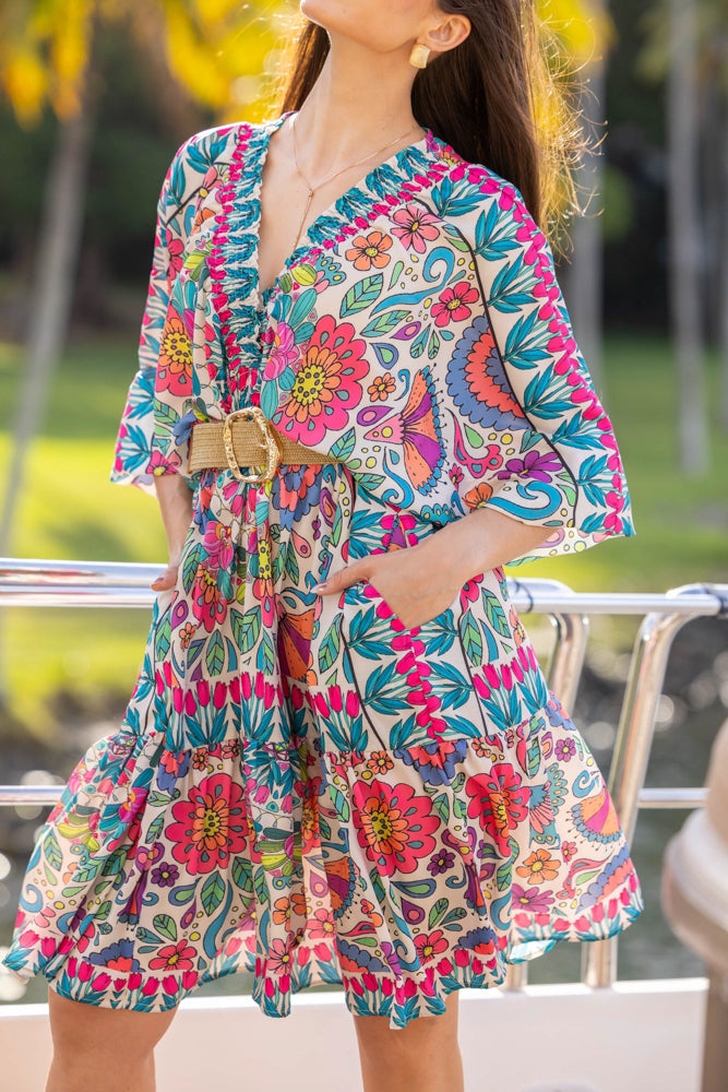 Robe courte oversize imprimé Sonia - Taille unique: 36