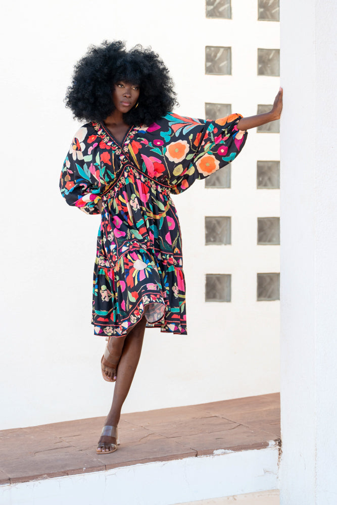 Robe courte oversize imprimé Sonia - Taille unique: 36