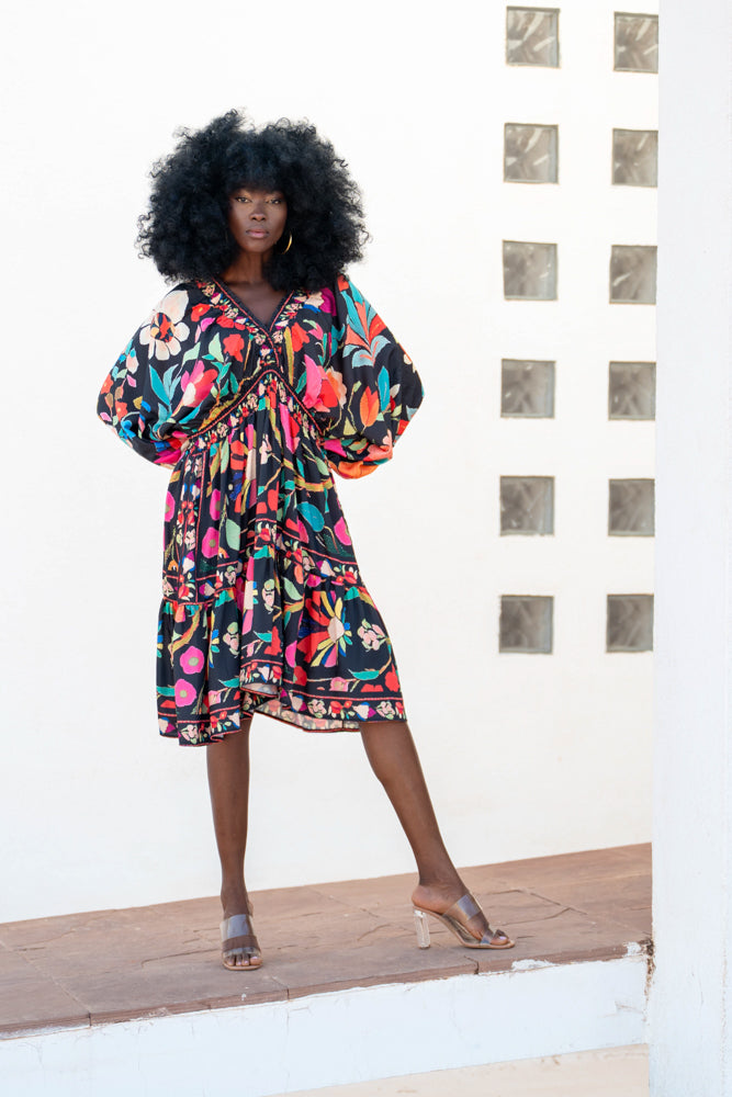 Robe courte oversize imprimé Sonia - Taille unique: 36