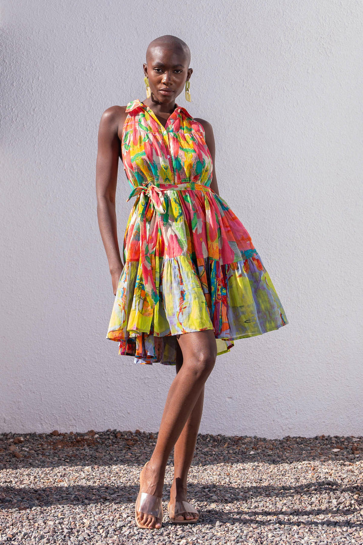 Robe Courte Sans Manches Col V Perou - Taille unique 36-44