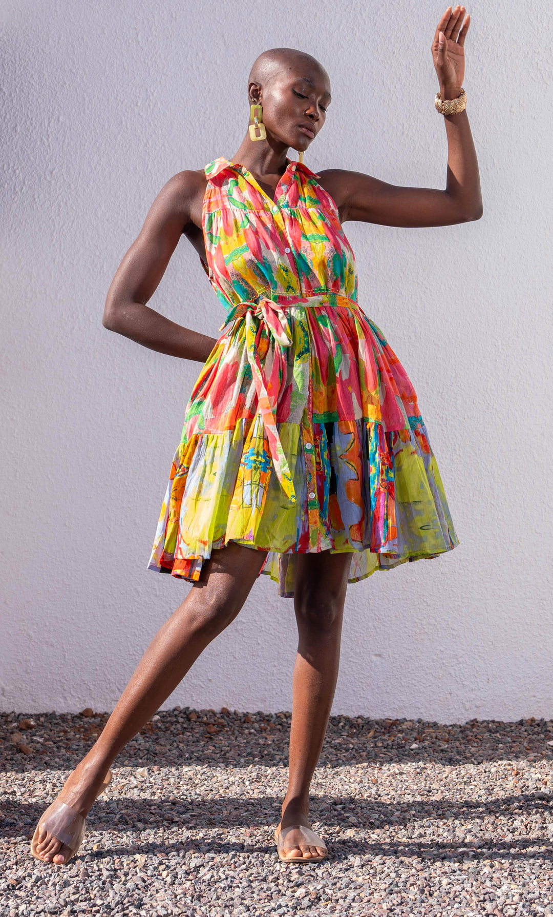 Robe Courte Sans Manches Col V Perou - Taille unique 36-44
