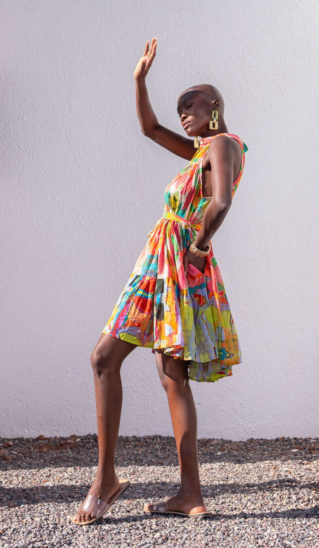 Robe Courte Sans Manches Col V Perou - Taille unique 36-44