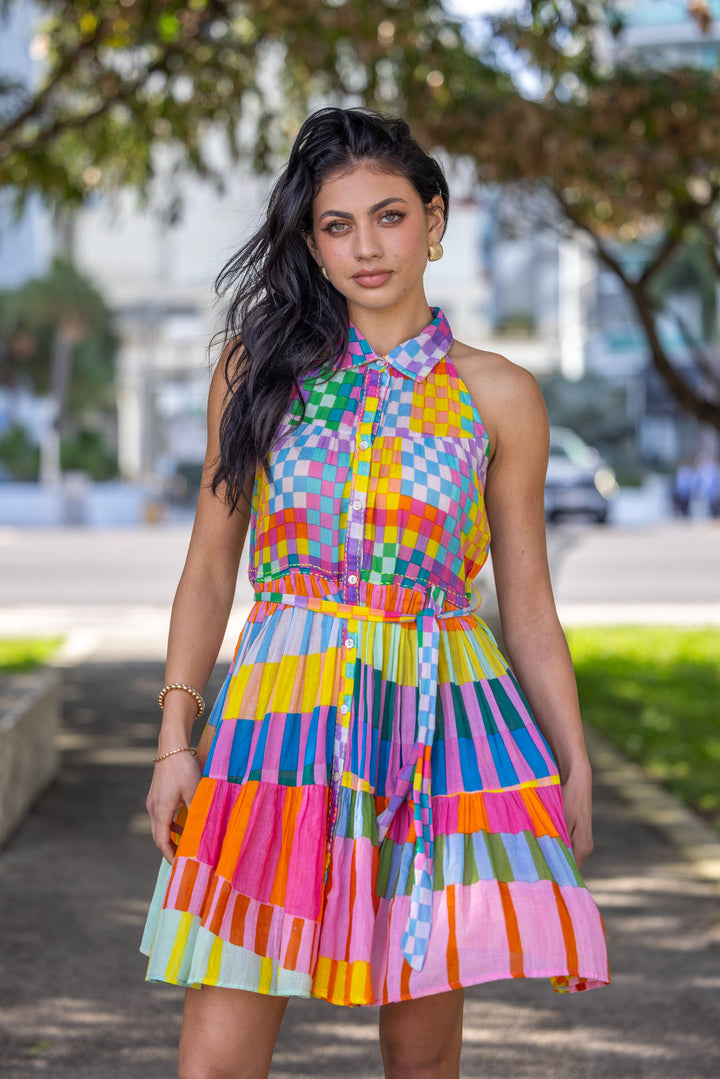 Robe Courte Sans Manches Col V Perou - Taille unique 36-44