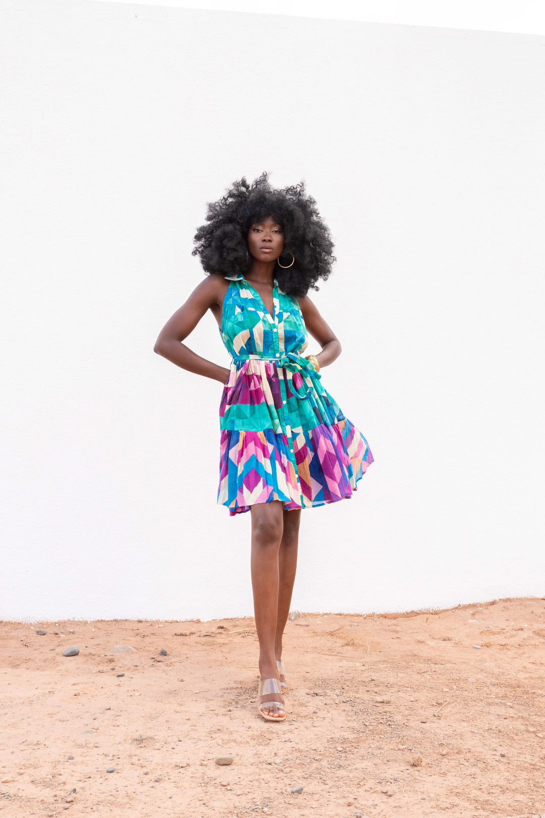 Robe Courte Sans Manches Col V Perou - Taille unique 36-44