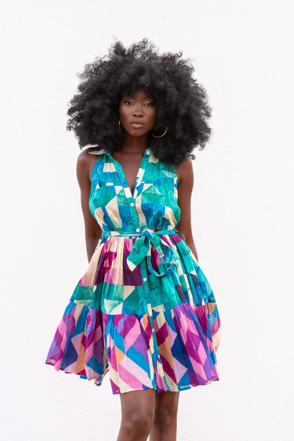 Robe Courte Sans Manches Col V Perou - Taille unique 36-44