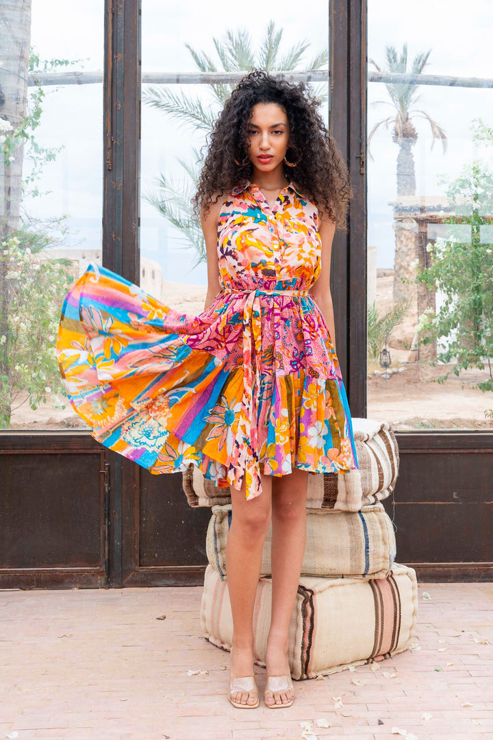Robe Courte Sans Manches Col V Perou - Taille unique 36-44