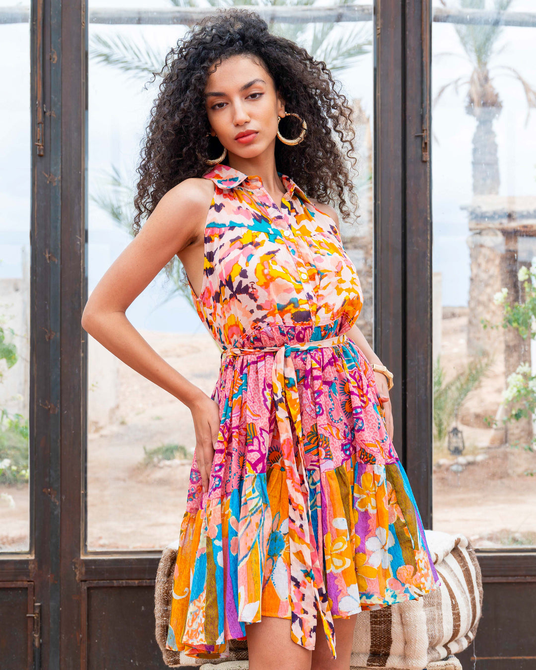 Robe Courte Sans Manches Col V Perou - Taille unique 36-44