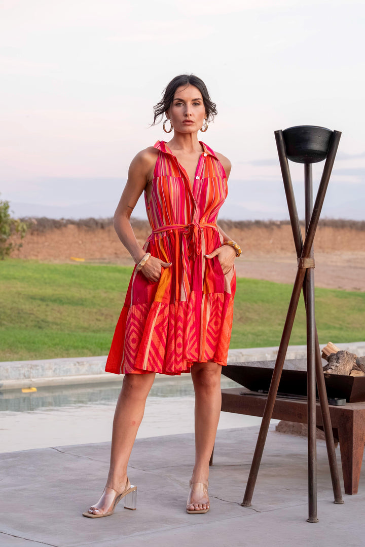 Robe Courte Sans Manches Col V Perou - Taille unique 36-44