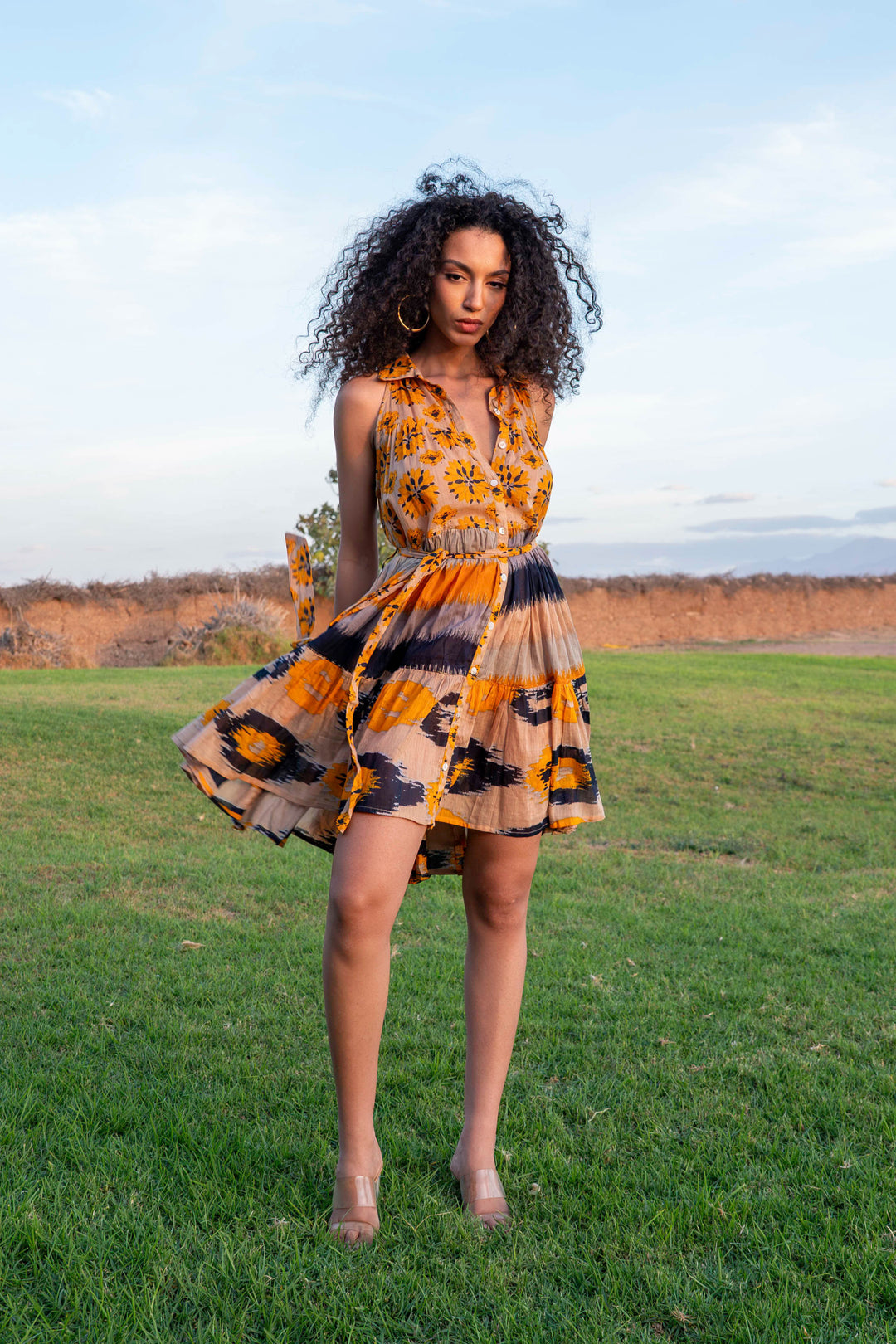 Robe Courte Sans Manches Col V Perou - Taille unique 36-44