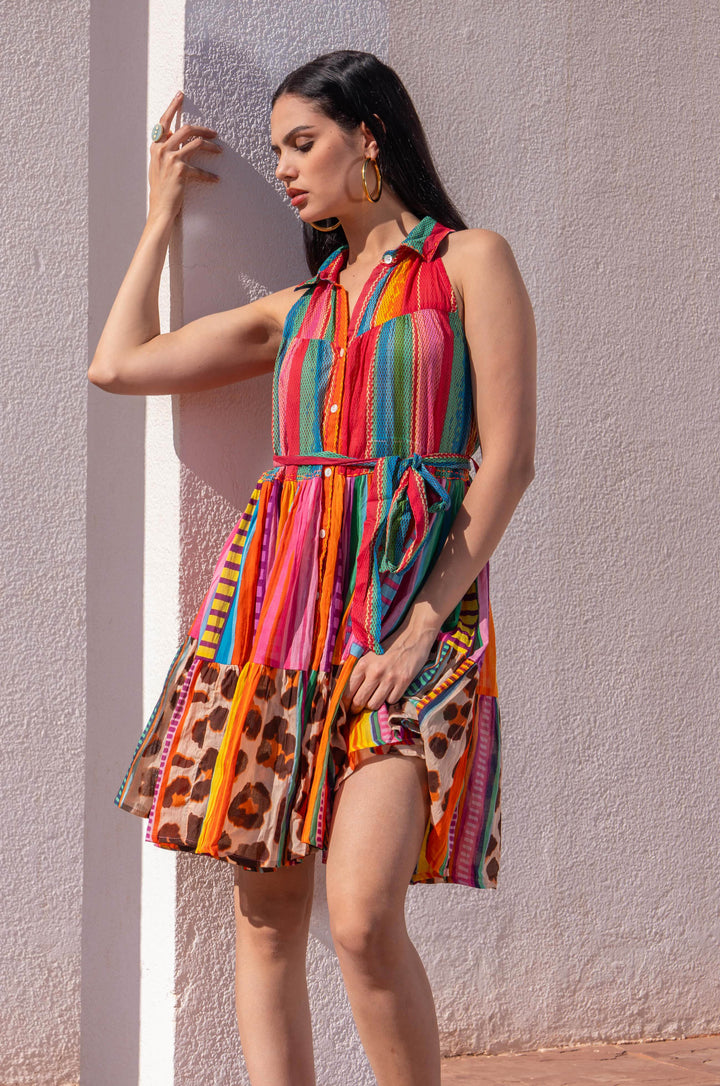 Robe Courte Sans Manches Col V Perou - Taille unique 36-44