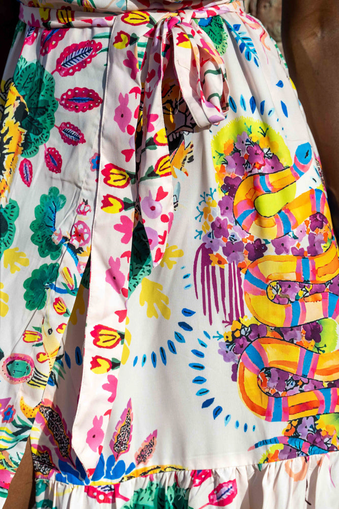 Robe longue à manches volantées Saurene - Taille unique: 36