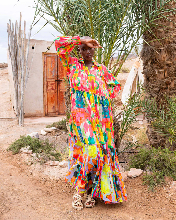 Robe Longue à Volants Kubana - Taille unique 36-48 / 02