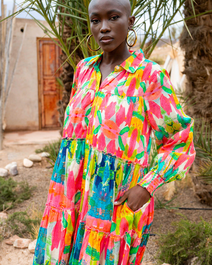 Robe Longue à Volants Kubana - Taille unique 36-48 / 02