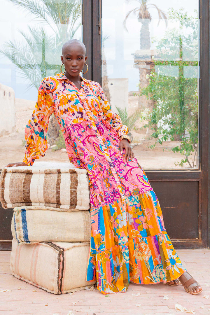 Robe Longue à Volants Kubana - Taille unique 36-48 / 06