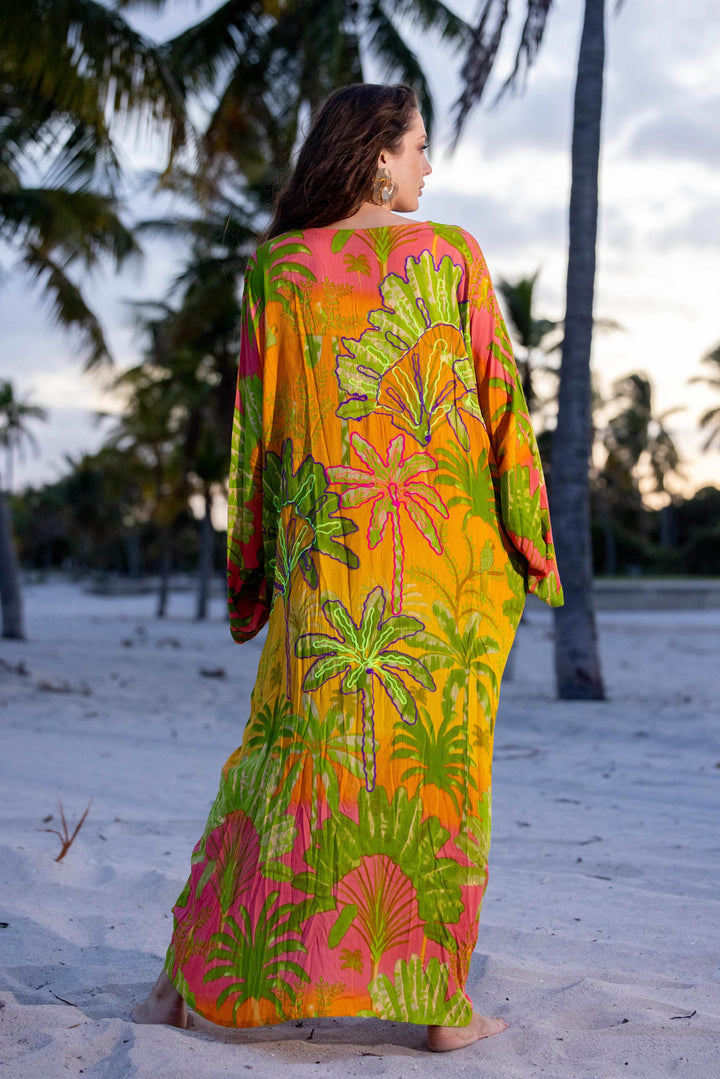 Robe longue ample imprimé tropical Scarlette - Taille