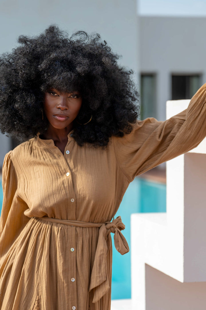 Robe Longue Ceinturée Nava - Robes